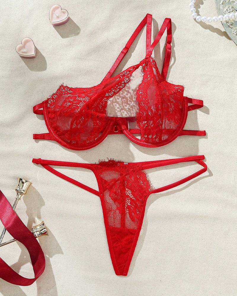 Sxy Lace Cutout Lingerie Set